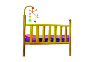 Baby Crib Watercolor for Branding