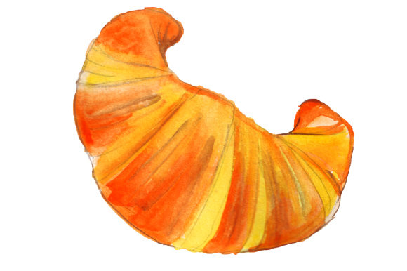 Croissant in Watercolor Style – Food Amp Design