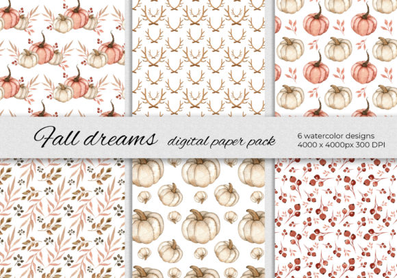 Fall Dreams Digital Papers - 6 Patterns