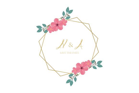 Floral Frame for Invitation Wedding Logo