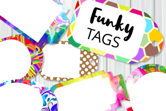 Funky Tag Template Banner Label Frames Backgrounds