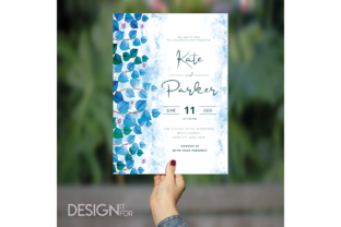 Greenery Wedding Invitation Template Set and Print Templates