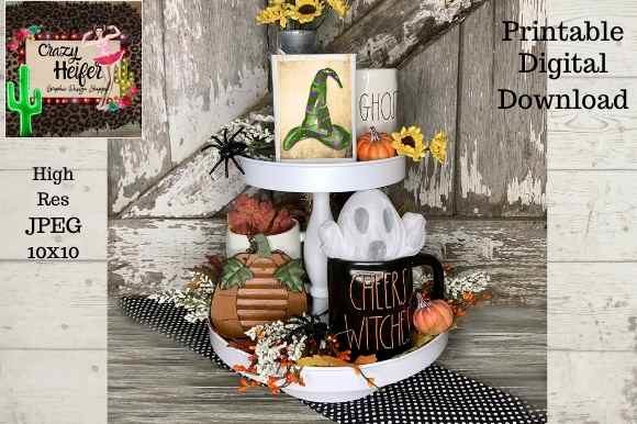Halloween Green Witch Hat Printable JPEG Crafts