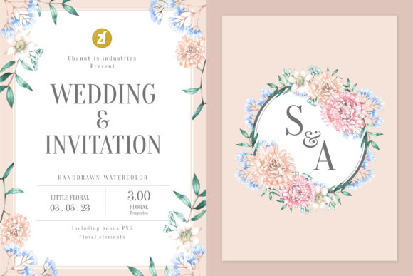 Little Floral Wedding Invitation Graphic