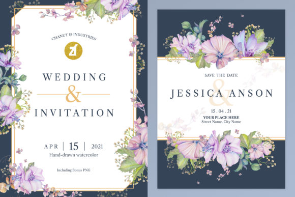 Mallow Wedding Invitation Graphic and Print Templates