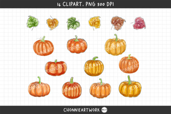Painted Pumpkin Sublimation PNG Design for Crafts