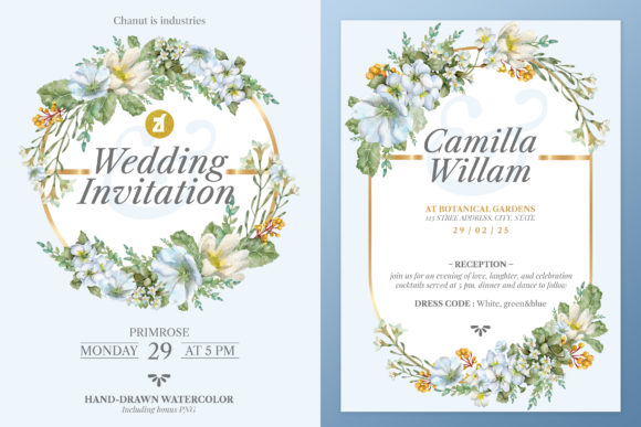 Primrose Wedding Invitation Graphic