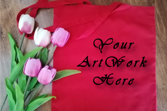 Red Bag Mockup for Tote Bags
