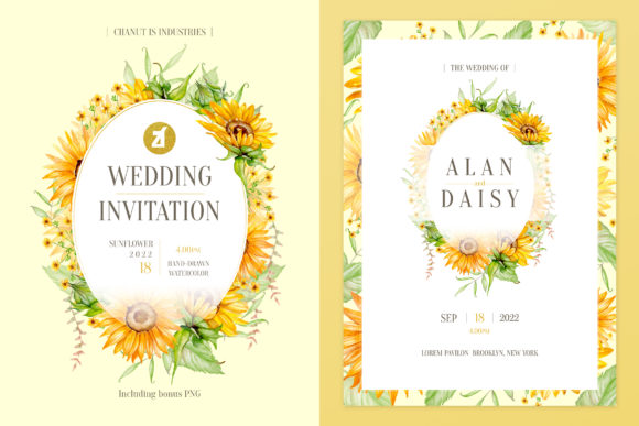 Sunlight Flower Wedding Invitation Print Templates